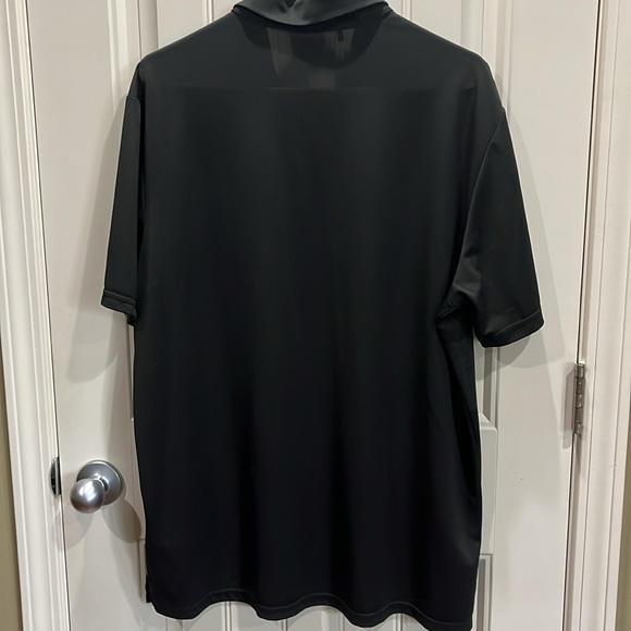 Adidas Polo Shirt Men’s XL Charcoal and Black Striped in Front - Picture 4 of 4